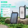 10,000mAh Solar Power Bank with Built-In USB-C Cable
