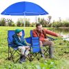 2-Person Folding Camping Chair with Removable Umbrella & Cooler Bag