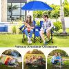 2-Person Folding Camping Chair with Removable Umbrella & Cooler Bag