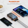 10,000mAh Solar Power Bank with LED Flashlight – Black